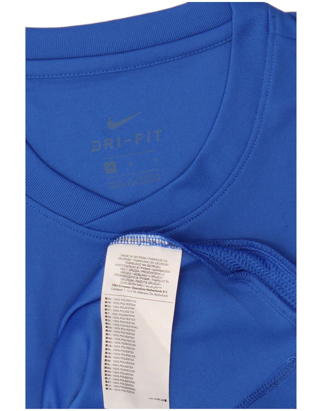 Nike Homme Dri Fit Graphic T-Shirt Haut Bleu Moyen Polyester
