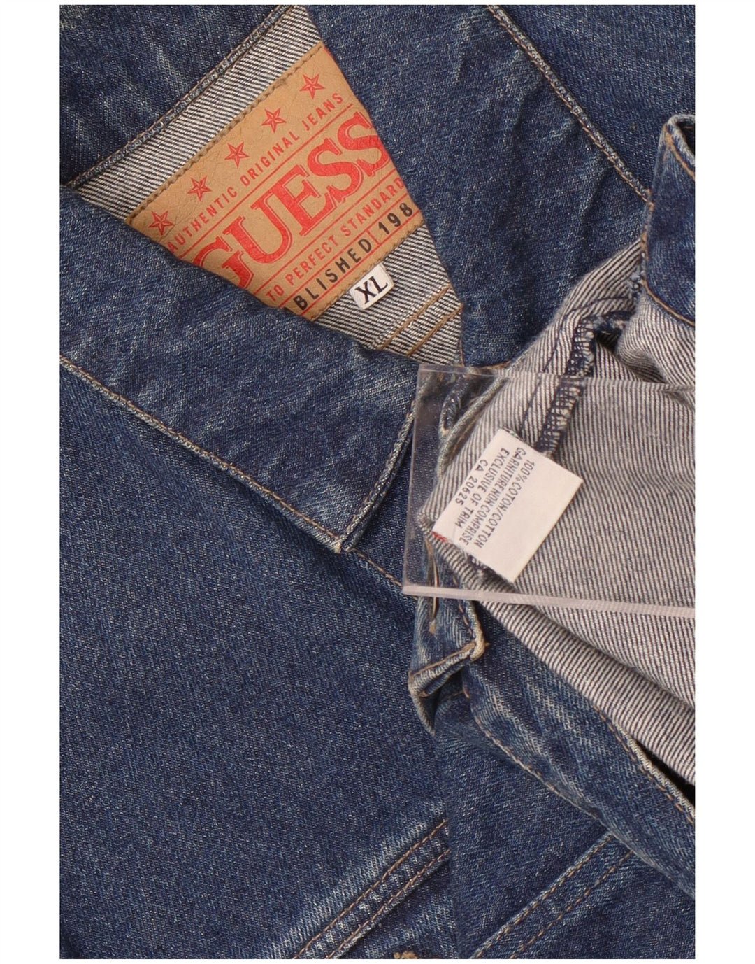 Guess Veste en Jean Femme UK 18 XL Bleu Coton