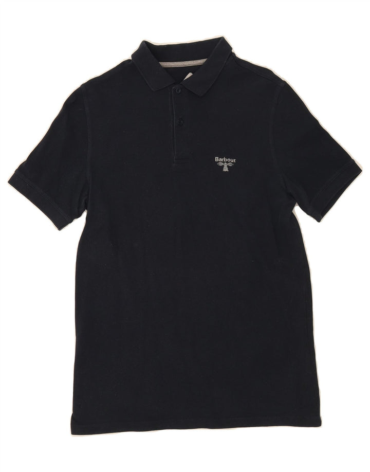 BARBOUR Mens Polo Shirt Medium Navy Blue Cotton Vintage Barbour and Second-Hand Barbour from Messina Hembry 