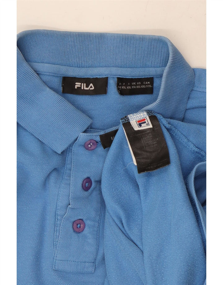 FILA Polo Homme 2XL Bleu Coton
