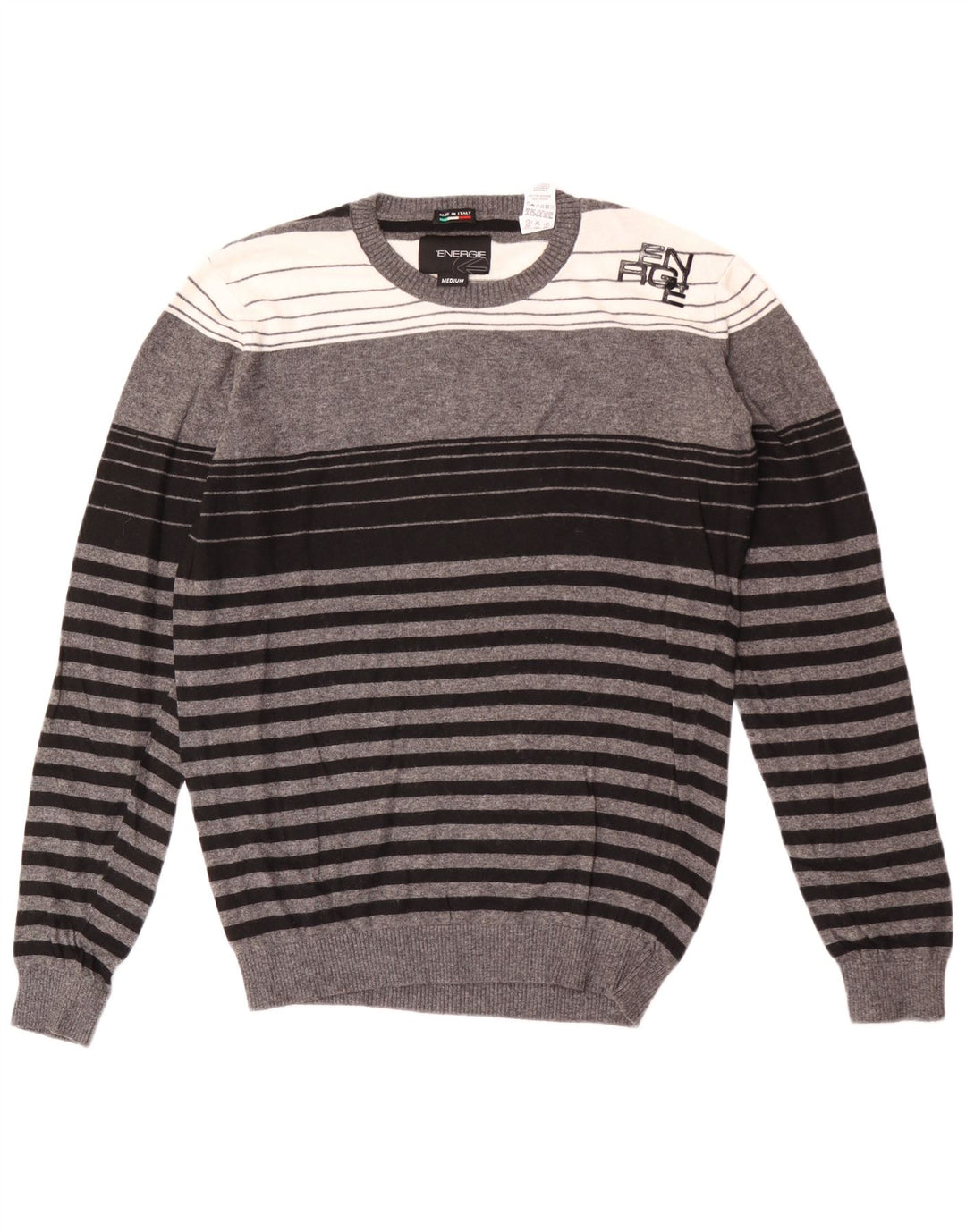 Sixty Pull Col Rond Homme Gris Moyen Rayé Viscose