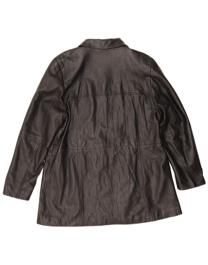 Marks & Spencer Veste en cuir pour femme UK 16 Grand cuir noir