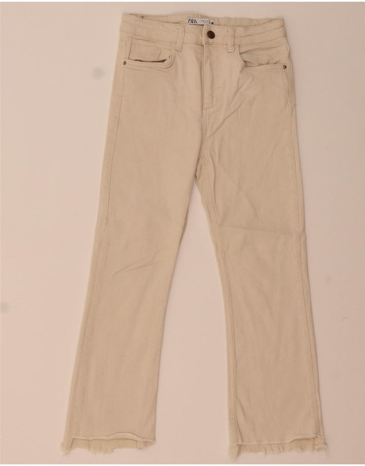 Zara Jean court bootcut pour femme EU 38 Medium W28 L24 Beige