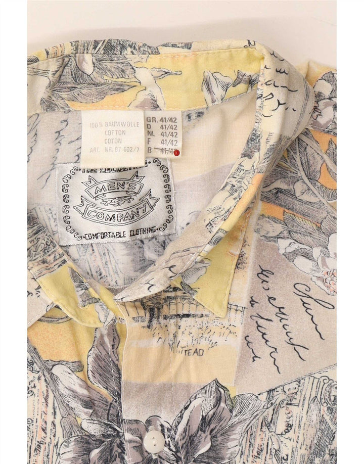 Vintage Chemise à motif abstrait pour homme Taille 41/42 Large Multicolore