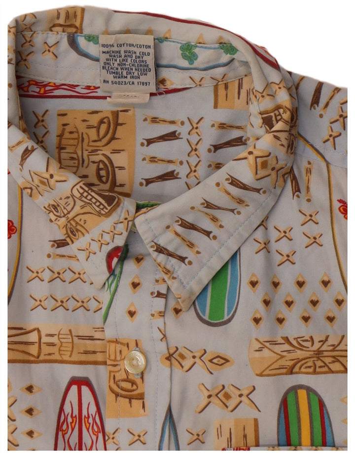 Chemise à motif abstrait pour garçon Old Navy 14-15 ans XL Bleu hawaïen