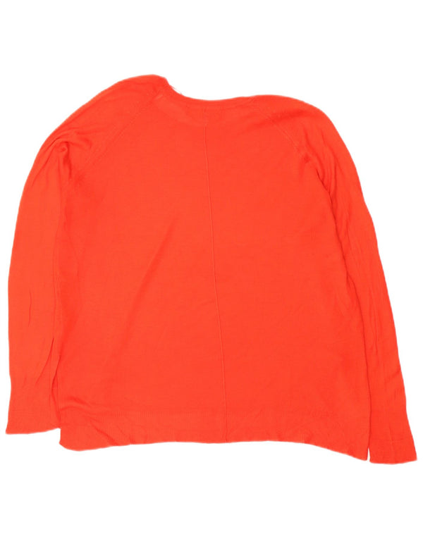 Zara Pull surdimensionné à col bateau pour femme UK 14 Viscose orange moyen