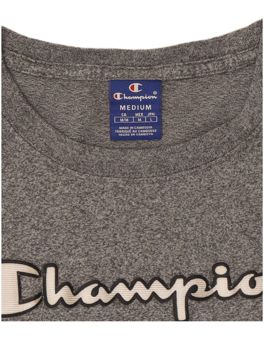 Champion T-shirt graphique pour femme UK 12 Gris moyen