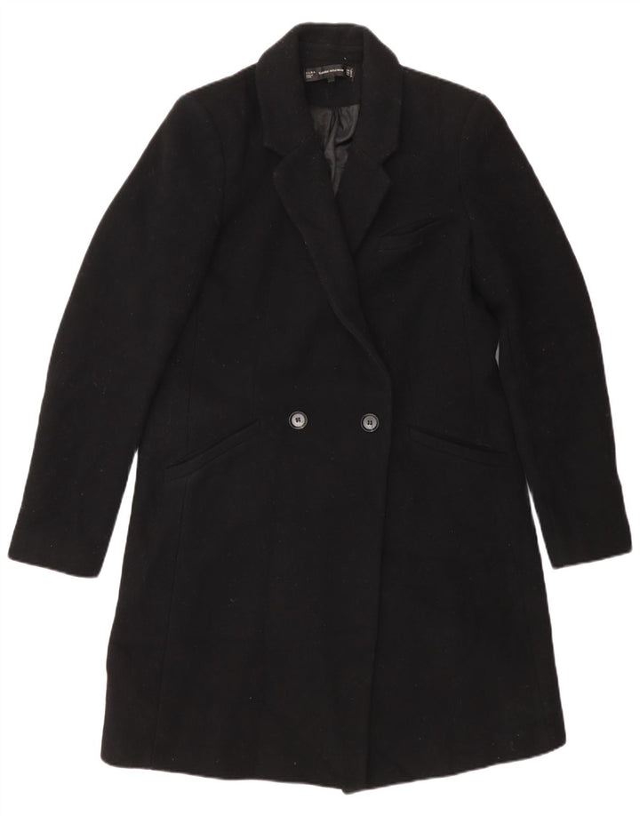 Zara Manteau croisé pour femme UK 12 Medium Noir Polyester