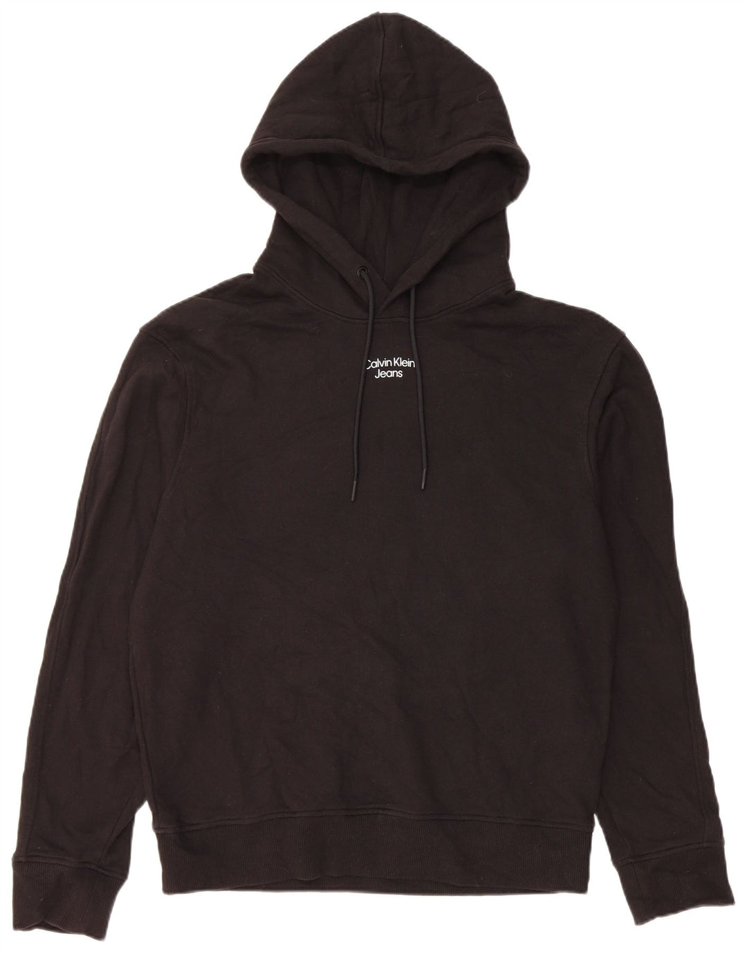 Calvin Klein Jeans Pull à capuche pour homme en coton noir moyen