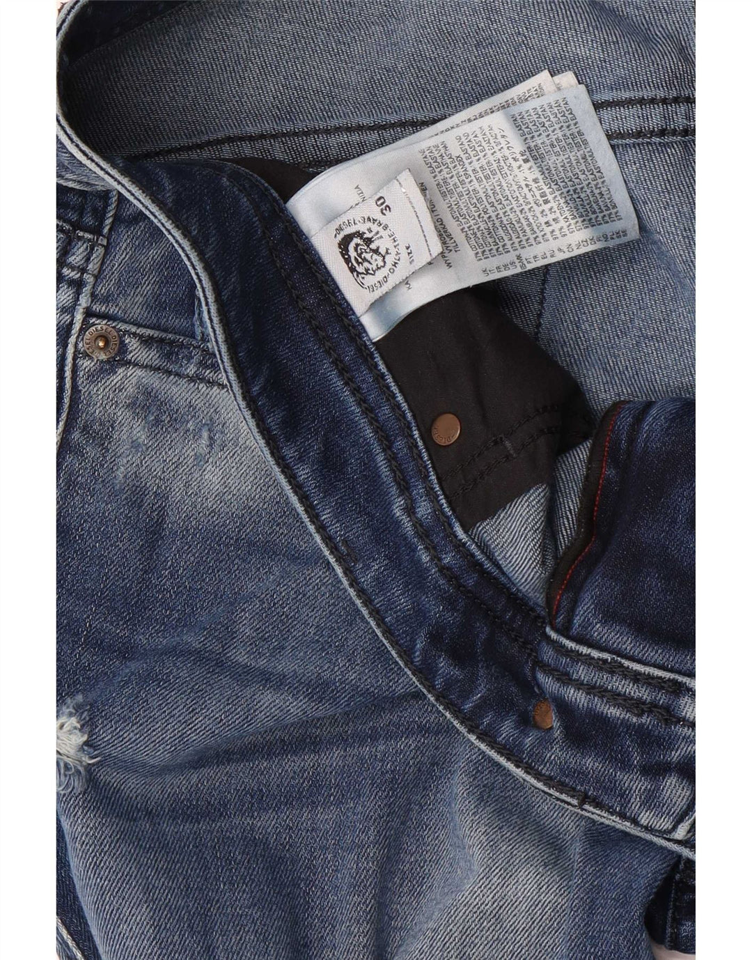 Diesel Jean slim vieilli W30 L32 en coton bleu pour homme