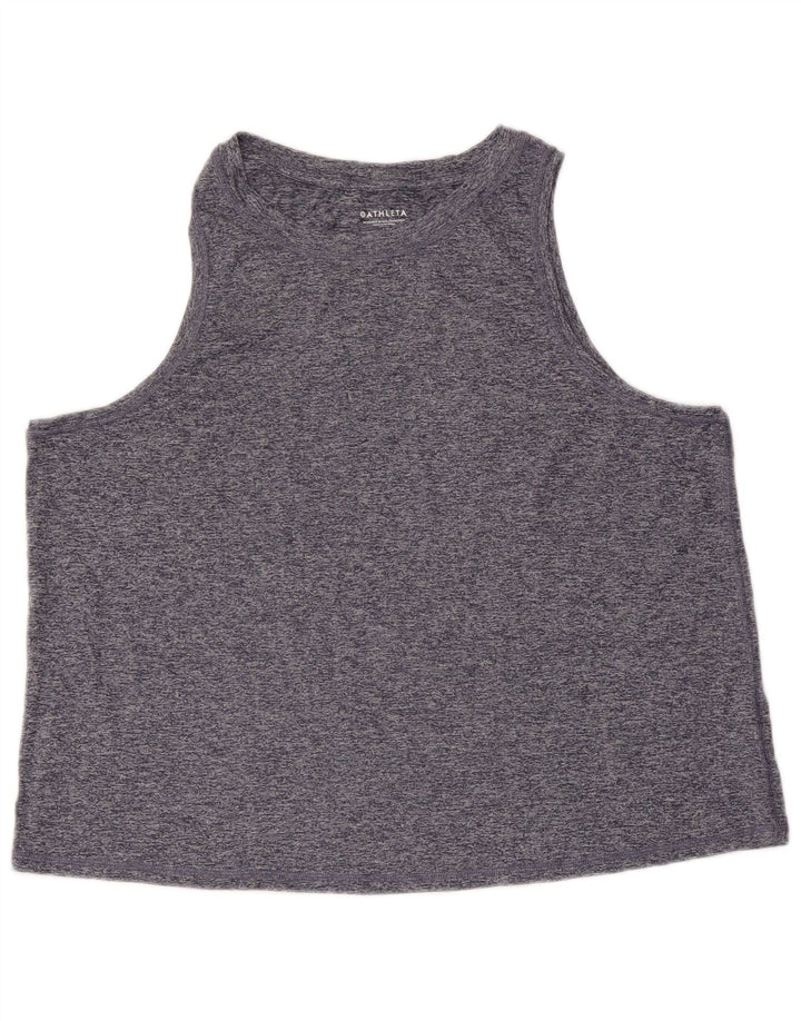 ATHLETA Débardeur court pour femme UK 18 XL Bleu marine moucheté en polyester
