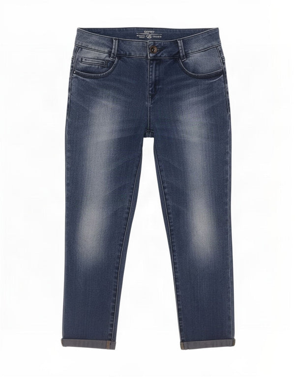 Esprit Jean Capri Skinny Taille Moyenne Femme W30 L22 Bleu Coton