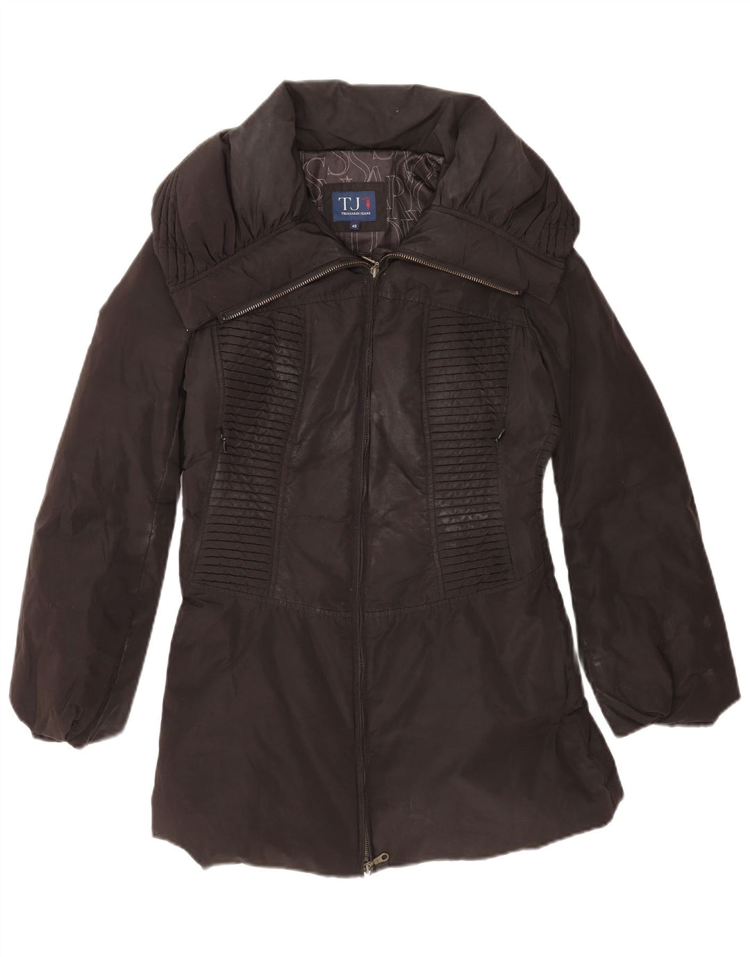 Trussardi Jeans Manteau Rembourré Femme IT 40 Petit Noir Polyester