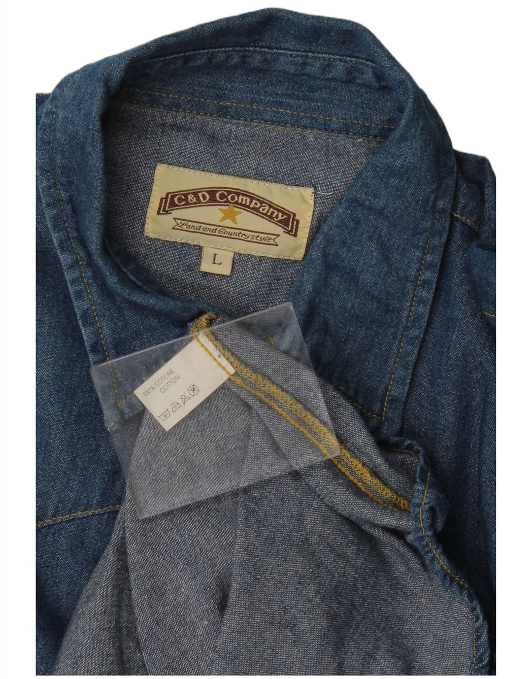 chemise en denim homme vintage grand coton bleu