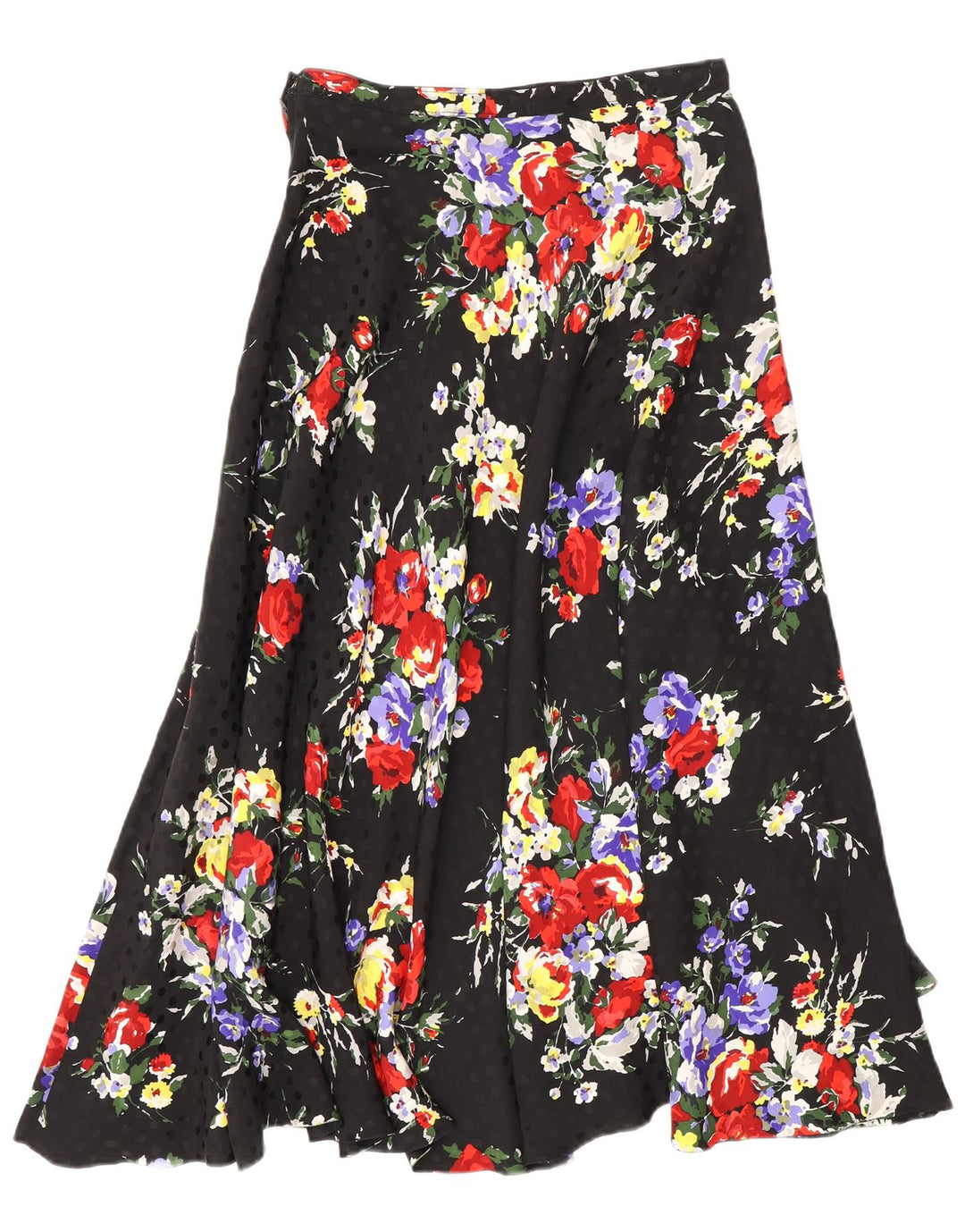 jupe évasée femme vintage W26 Petit Floral Noir