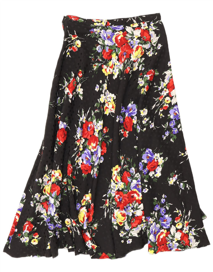 jupe évasée femme vintage W26 Petit Floral Noir