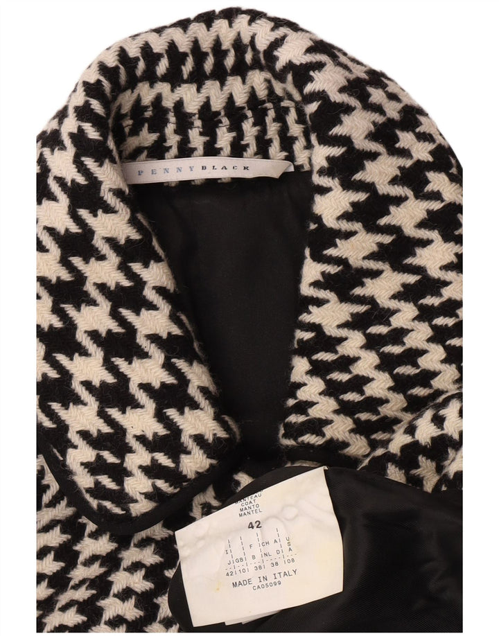 Penny Black Manteau surdimensionné pour femme UK 10 Petite laine pied-de-poule noire