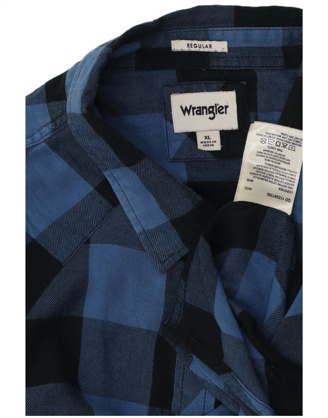 Wrangler Chemise en flanelle coupe classique pour homme XL en coton vichy bleu