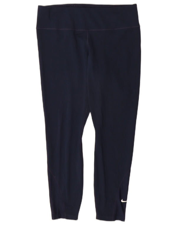 Nike Legging court Dri Fit pour femme UK 14 Large Bleu marine