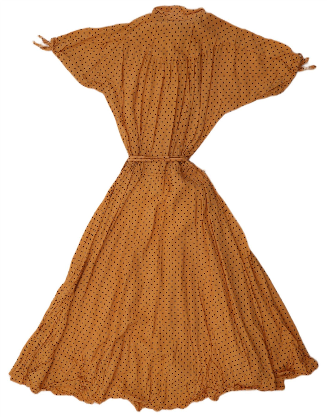 Robe Maxi Femme Vintage UK 12 Jaune Moyen Tacheté