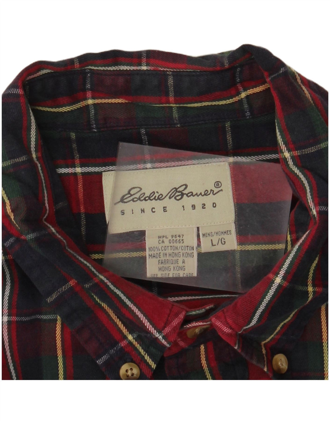 EDDIE BAUER Chemise en flanelle pour homme en coton à grands carreaux rouges