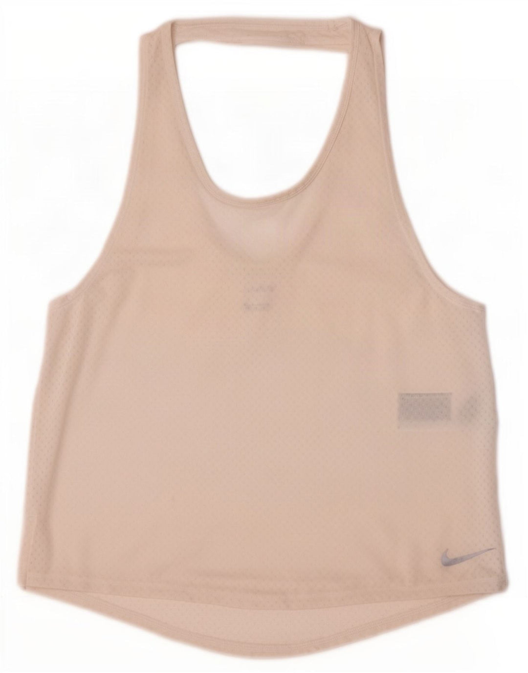 Nike Femmes Dri Fit Débardeur UK 12 Moyen Blanc Cassé Polyester