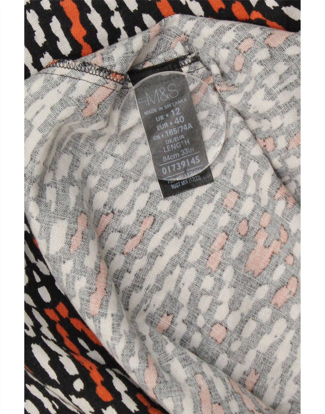MARKS & SPENCER Jupe trapèze pour femme UK 12 Medium W30 Chevron multicolore