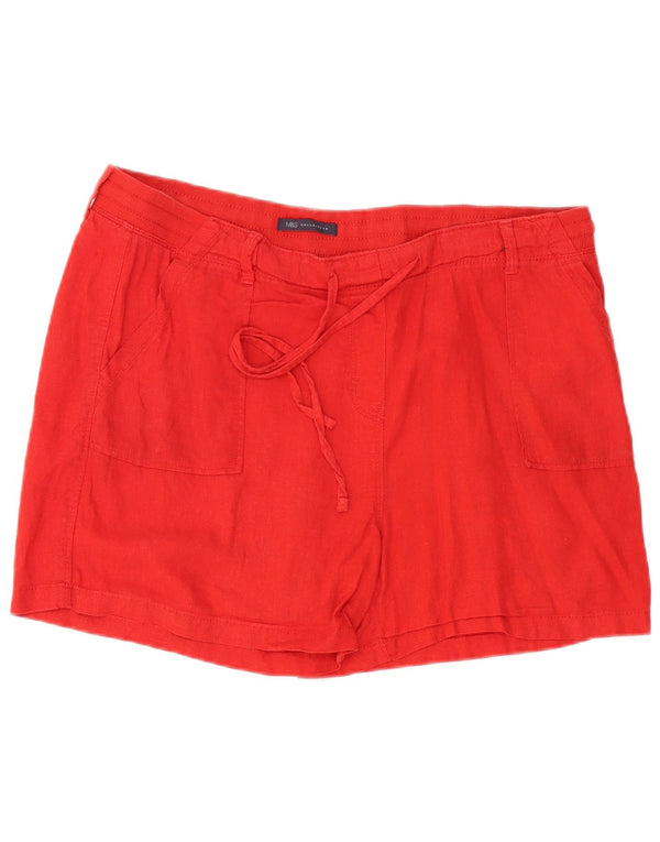 Marks & Spencer Short décontracté pour femme UK 16 Large W38 Lin rouge