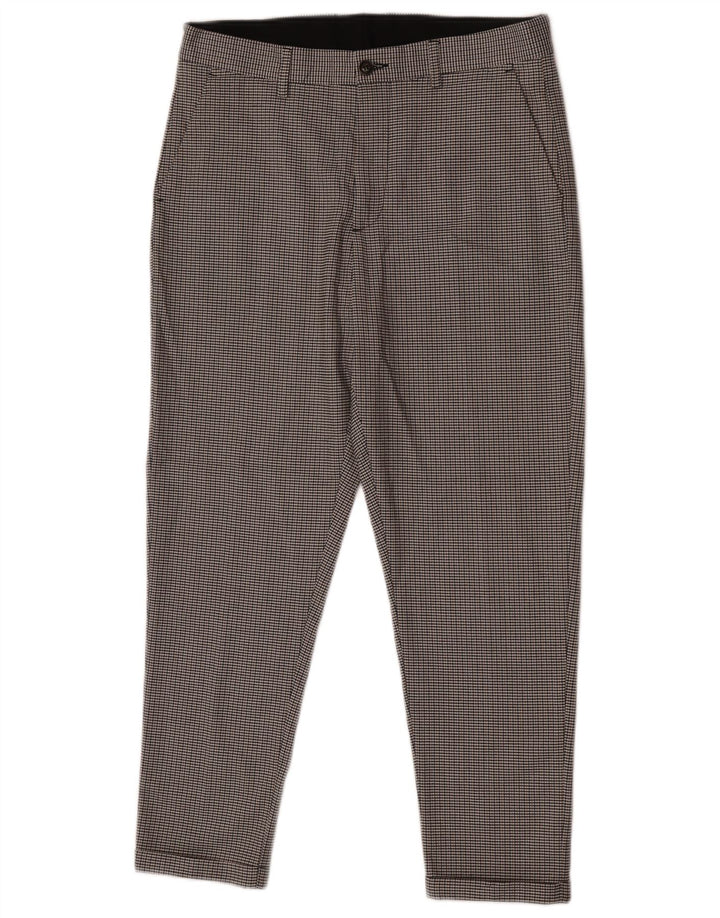 Zara Pantalon Chino Slim Homme EU 40 Medium W31 L25 Gris Pied-de-Poule