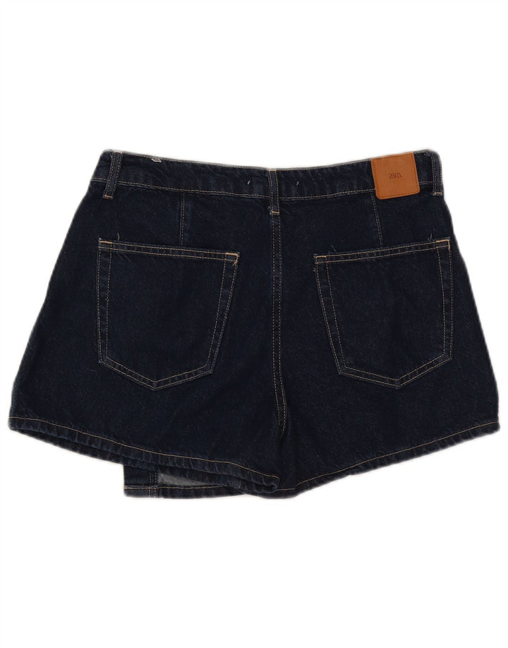 Zara Femme Short En Jean Medium W28 Bleu Marine Coton