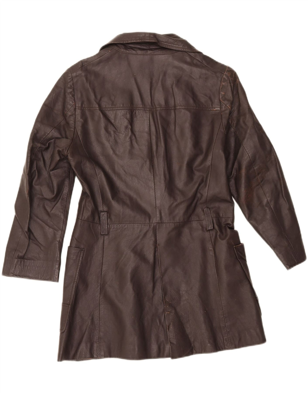 VINTAGE Womens Double Breasted Coat UK 2 2XS Brown Vintage Vintage and Second-Hand Vintage from Messina Hembry 