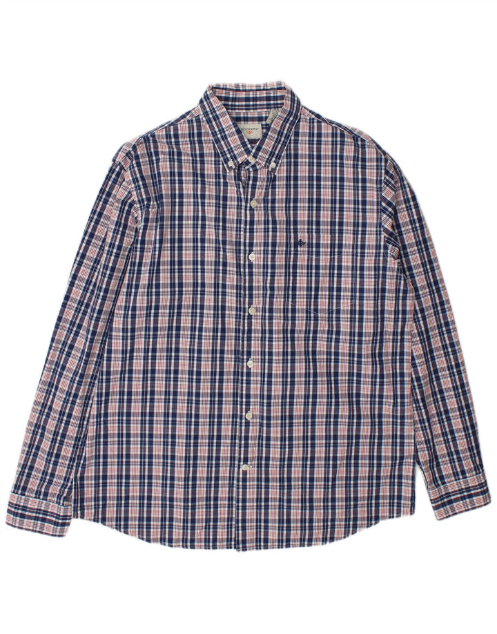 Dockers Chemise Homme Grand Carreau Bleu Coton