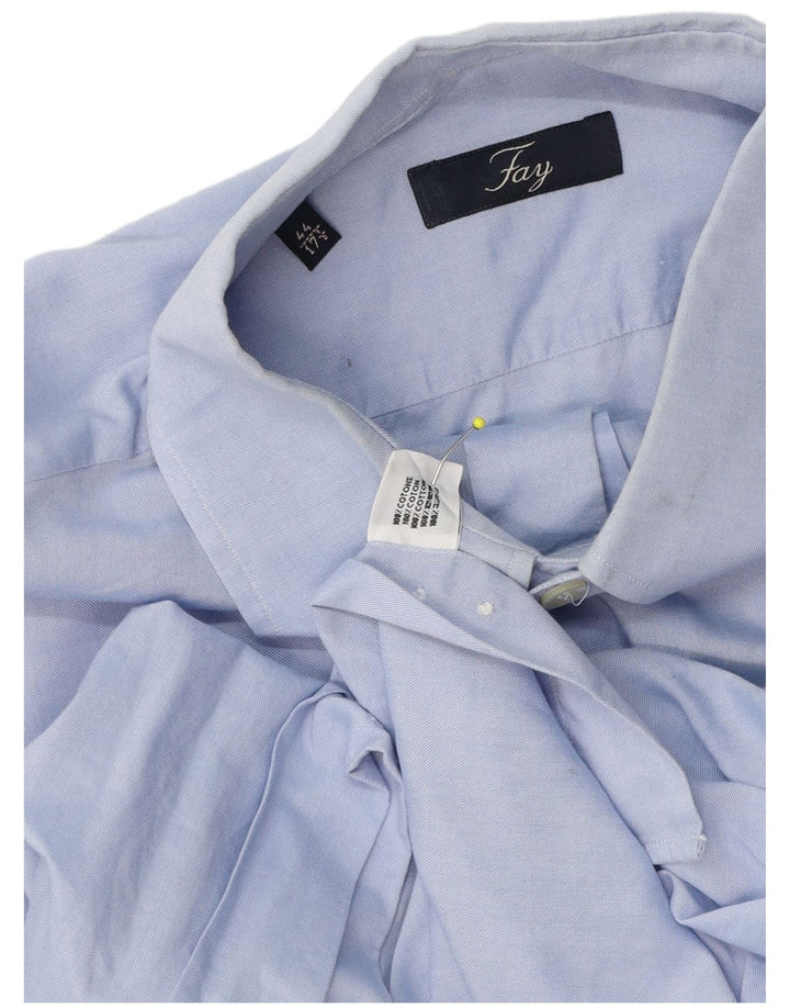 Fay Chemise Homme Taille 44 17 1/2 XL Coton Bleu
