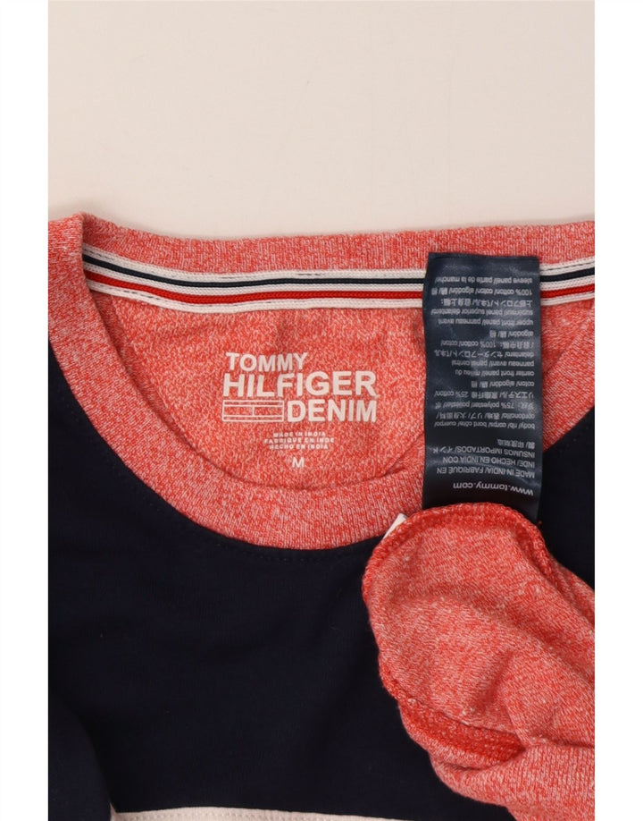 TOMMY HILFIGER Sweat-shirt pour femme UK 14 Medium Red Colourblock