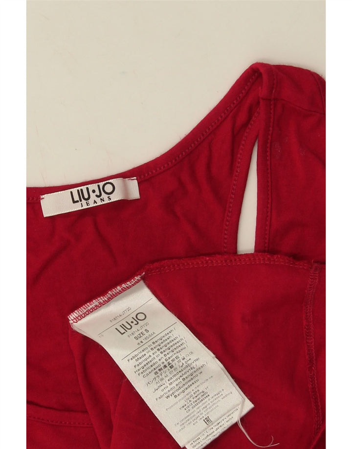Liu Jo Débardeur graphique pour femme UK 10 Small Rouge Viscose