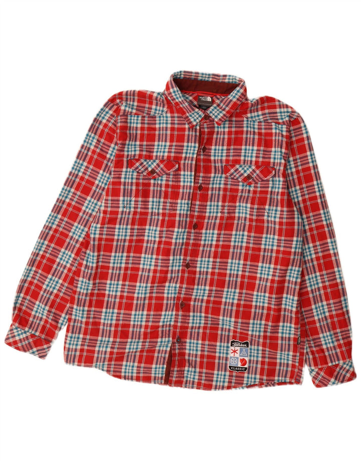 The North Face Chemise en flanelle pour hommes à grands carreaux rouges en polyester