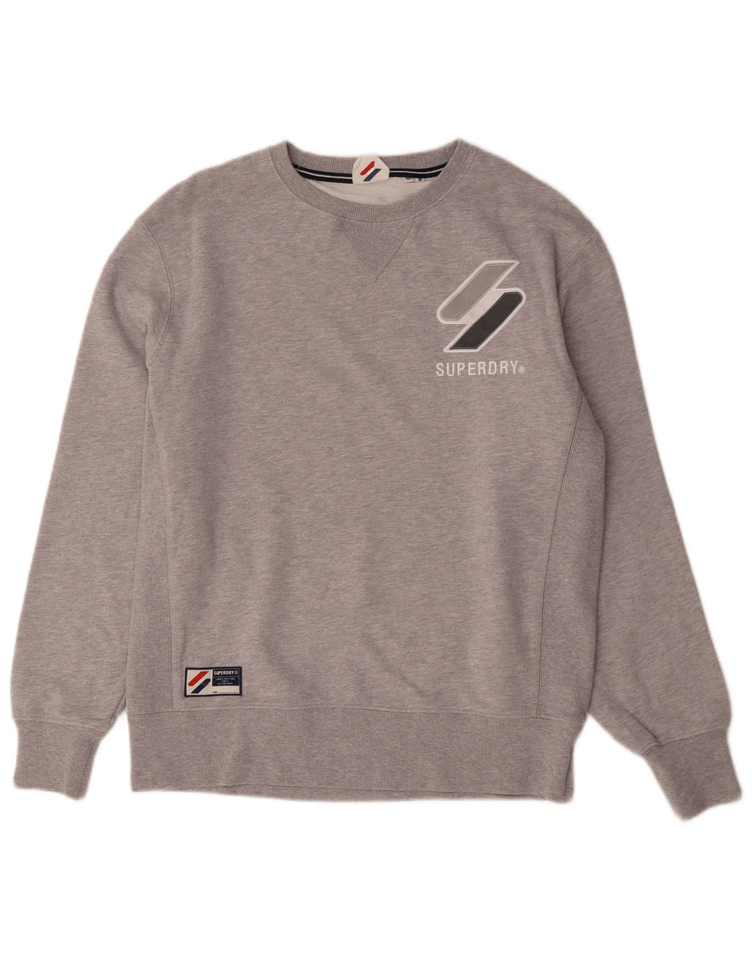 Superdry Sweat-Shirt Graphique en Coton Chiné Gris Moyen Homme