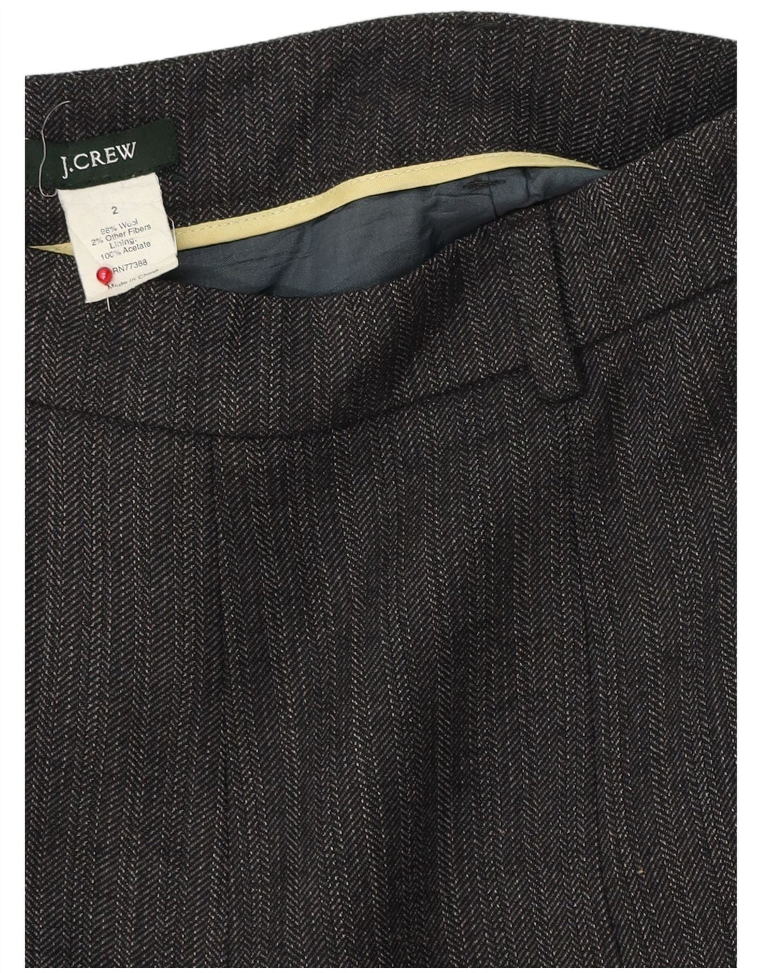 J. Crew Jupe trapèze pour femme US 2 XS W28 Laine à chevrons gris