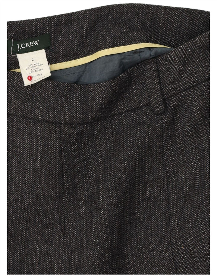 J. Crew Jupe trapèze pour femme US 2 XS W28 Laine à chevrons gris