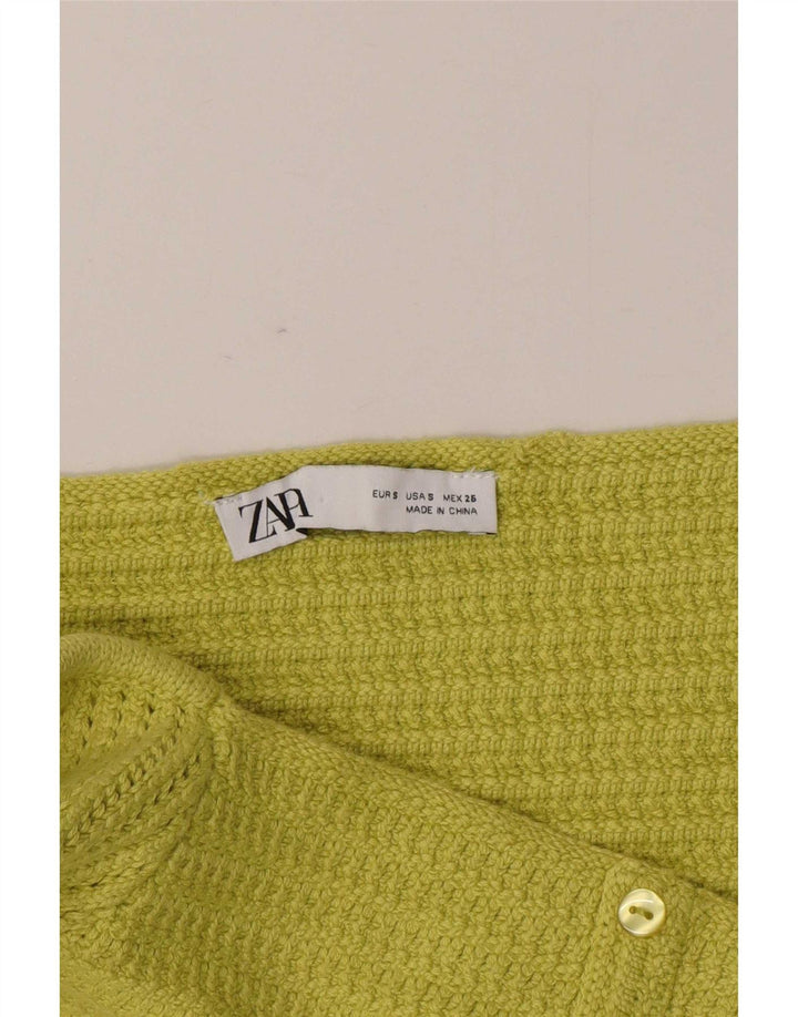 Zara Womens Knit Crop Top UK 8 Petit Vert
