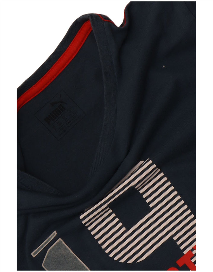 Puma T-Shirt Graphique Garçon 13-14 ans Bleu Marine