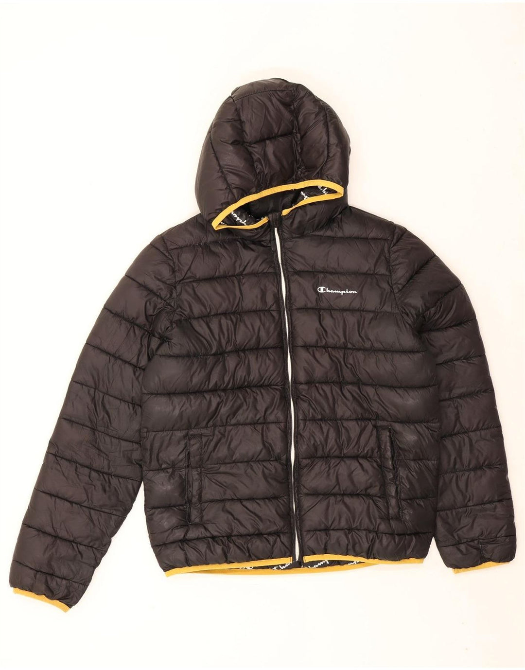 Champion Veste matelassée à capuche pour garçon 15-16 ans 2XL Noir Polyester