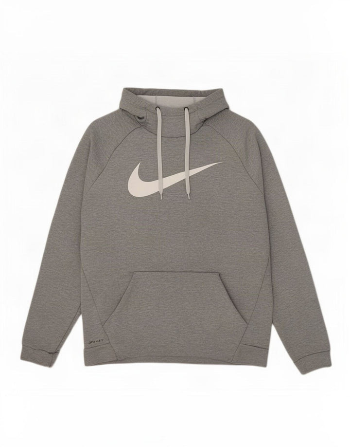 Nike Pull à capuche graphique Dri Fit pour homme, grand gris, polyester