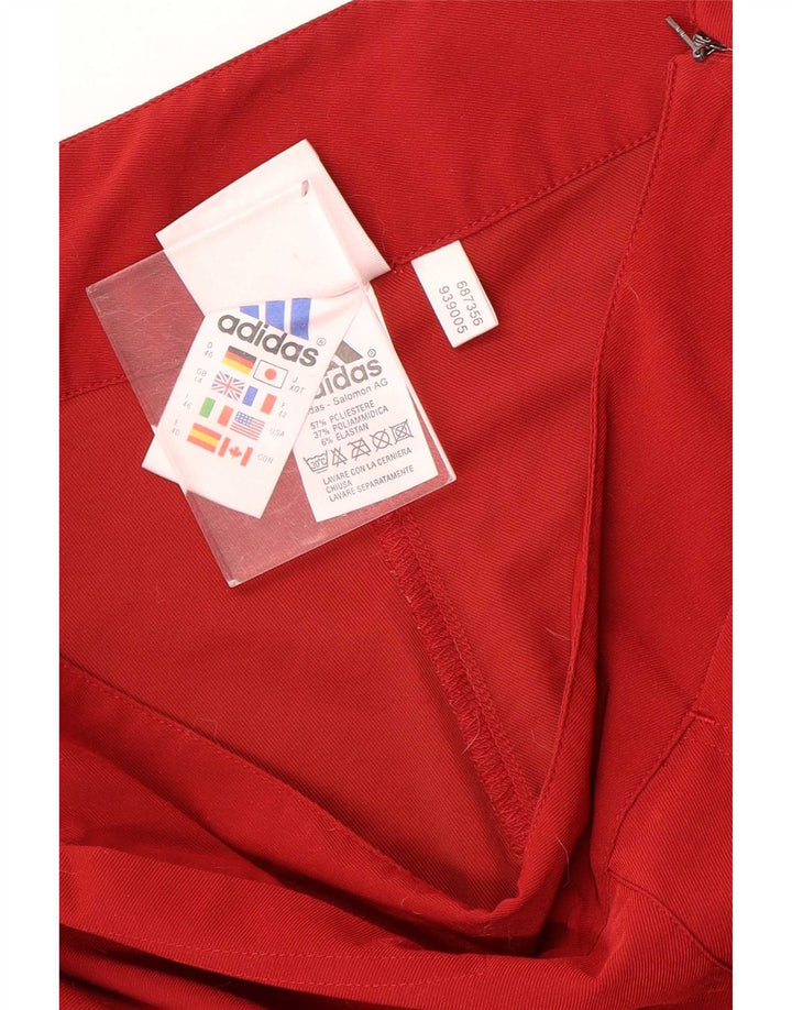 Adidas Pantalon Capri Femme UK 14 Large W30 L19 Rouge Polyester