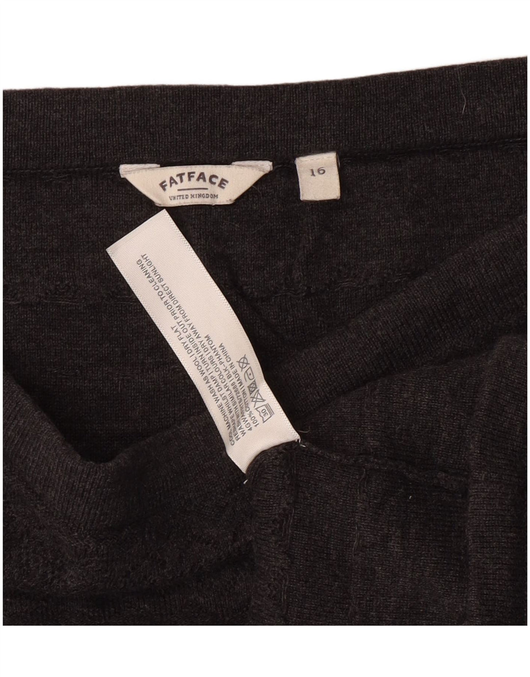 Fat Face Mini jupe taille haute pour femme UK 16 Large W30 Gris Coton Classique