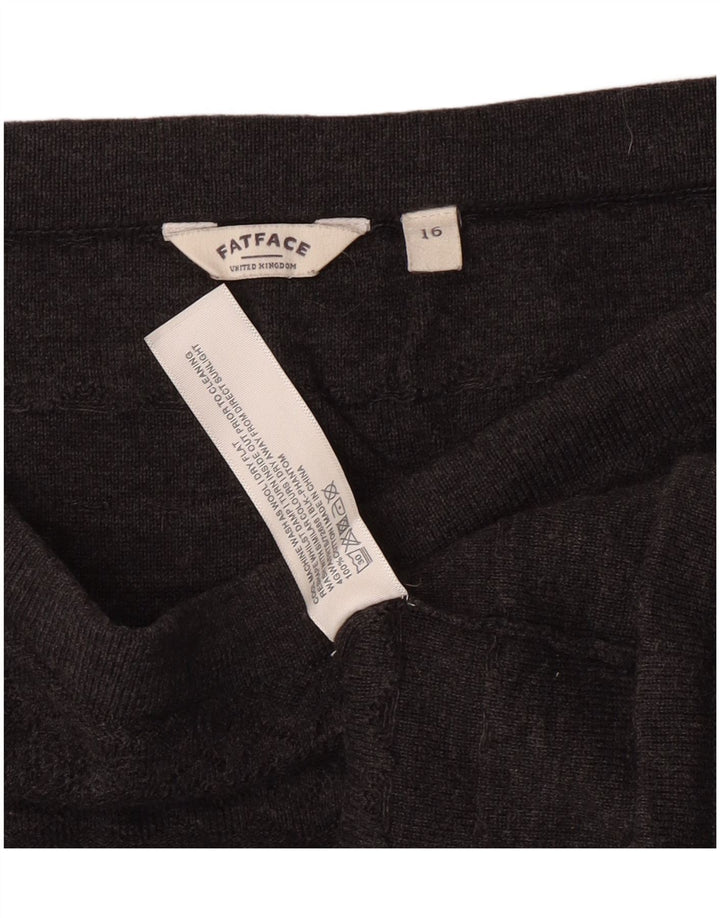 Fat Face Mini jupe taille haute pour femme UK 16 Large W30 Gris Coton Classique