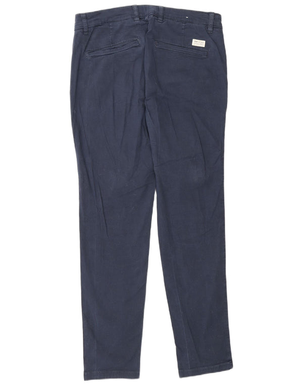 Zara Pantalon Chino Slim Homme EU 42 Large W32 L29 Bleu Marine Coton