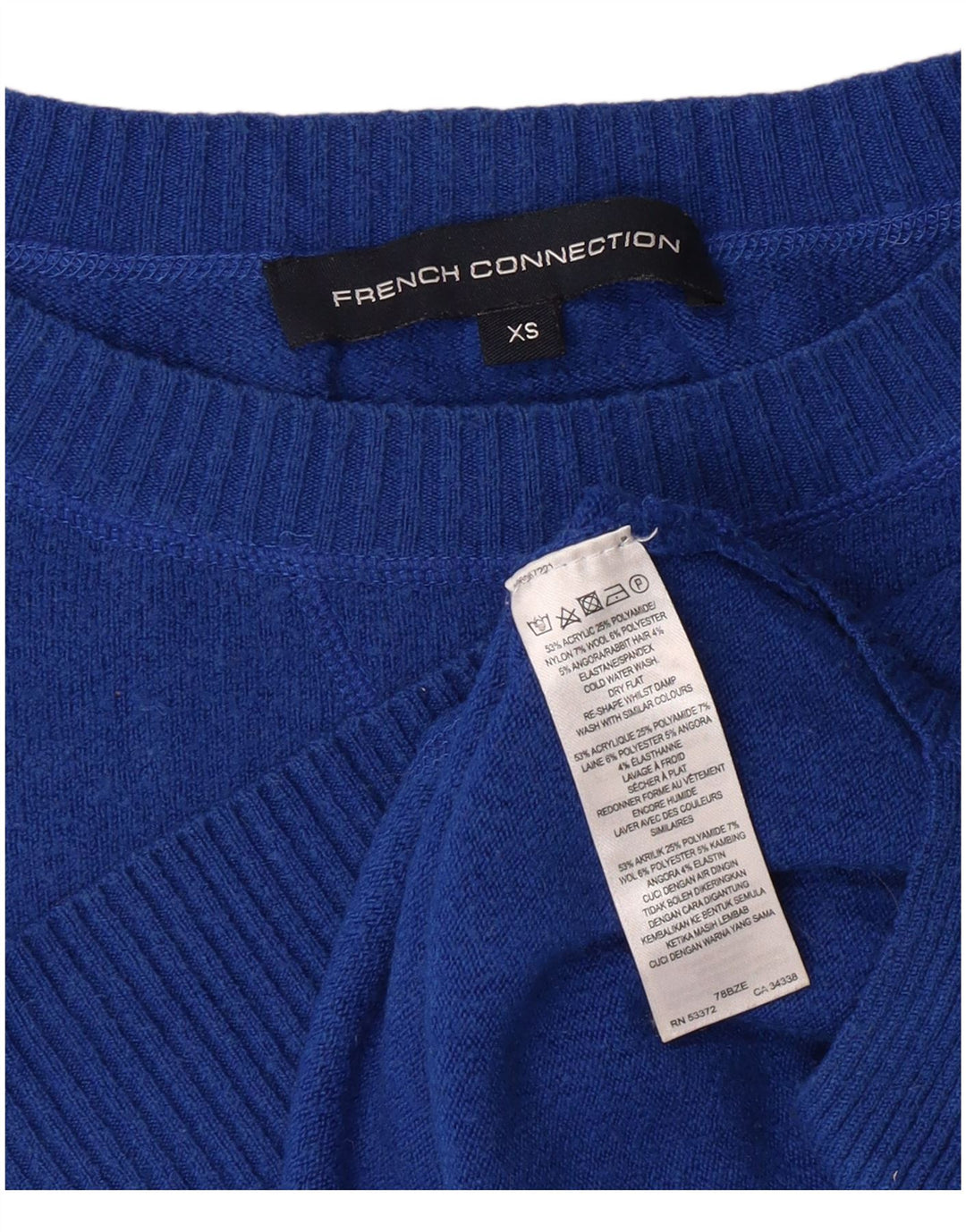 French Connection Pull col bateau pour femme UK 6 XS Bleu classique