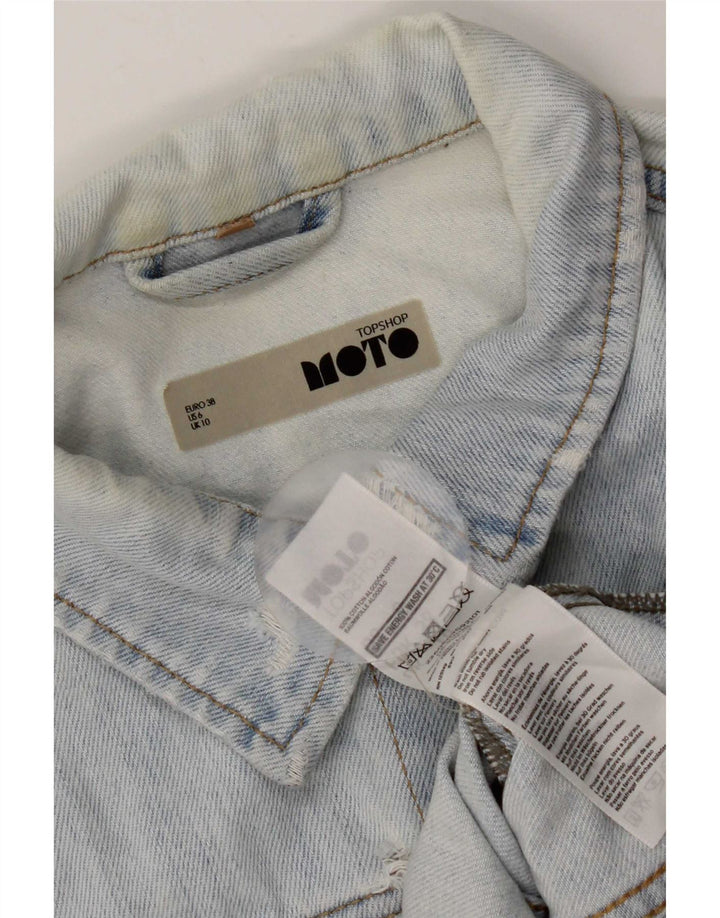 Topshop Veste en jean pour femme UK 10 Petit coton bleu