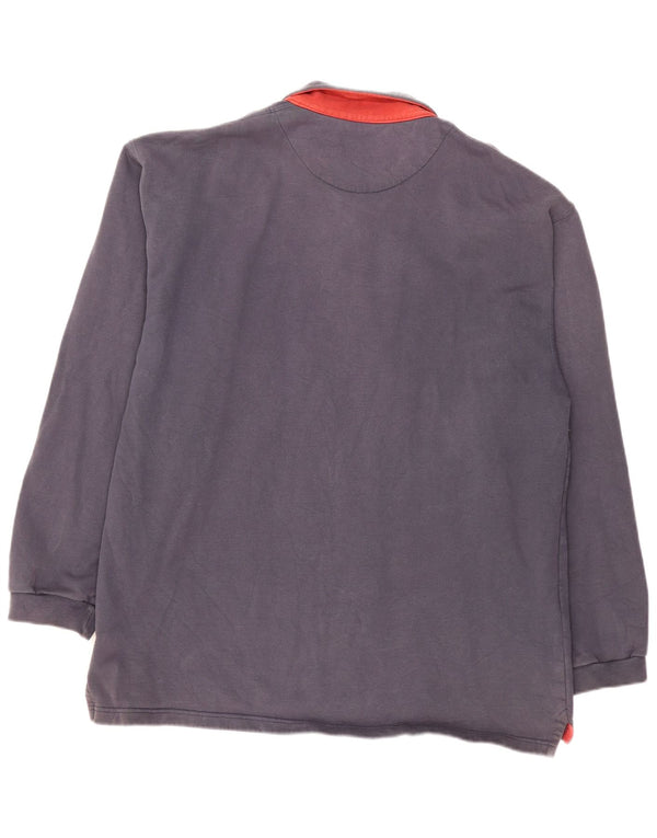 FAT FACE Polo à Manches Longues Homme XL Bleu Marine Coton